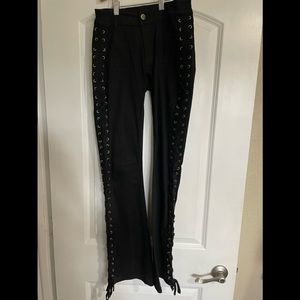 Black, side lace-up Jeans - Worn Once, Size 3